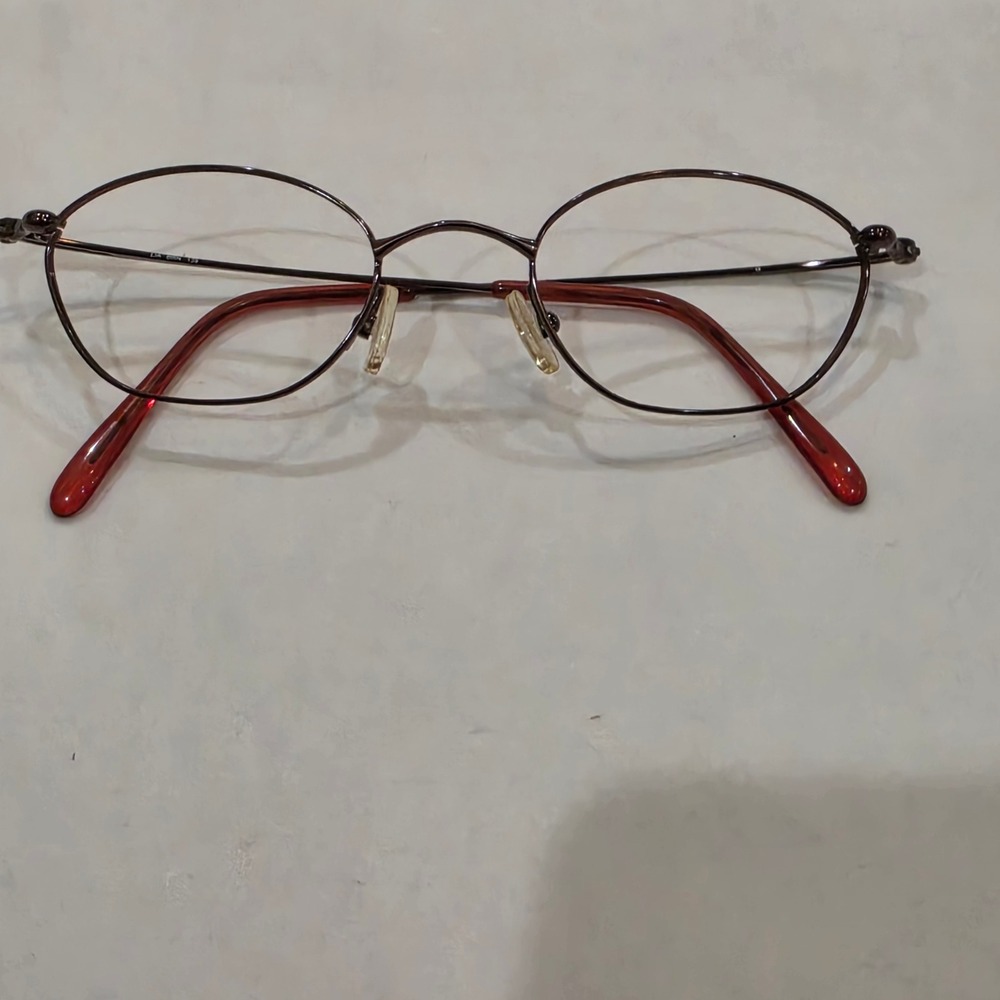 Lia Eyeglass Frames Women 46-20-135 Brown Oval Metal Excellent Vintage Style
